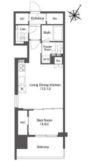 ミリアレジデンス日本橋人形町　708号室　間取り