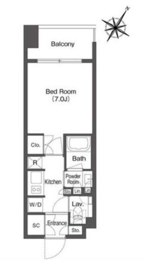 ミリアレジデンス日本橋人形町　905号室　間取り