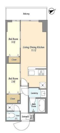 アルファコート亀戸2　103号室　間取り