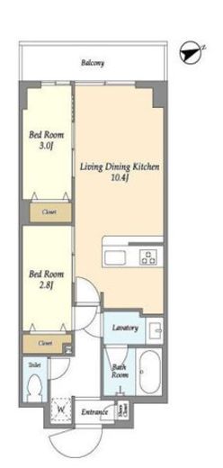 アルファコート亀戸2　505号室　間取り