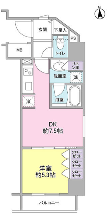 コンフォリア新宿御苑Ⅱ　1105号室　間取り