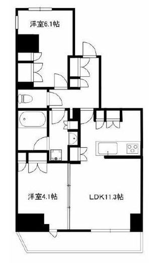 クレストコート上野　801号室　間取り