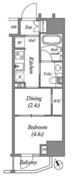 アークマーク水天宮前Ⅰ　504号室　間取り