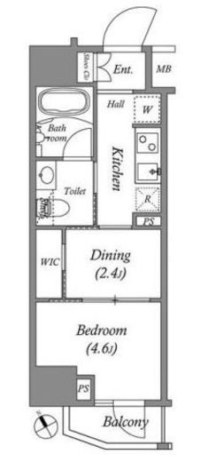 ARKMARK水天宮前Ⅰ (アークマーク水天宮前1)　1001号室　間取り