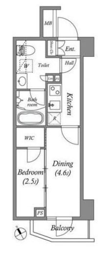 ARKMARK水天宮前Ⅰ (アークマーク水天宮前1)　201号室　間取り