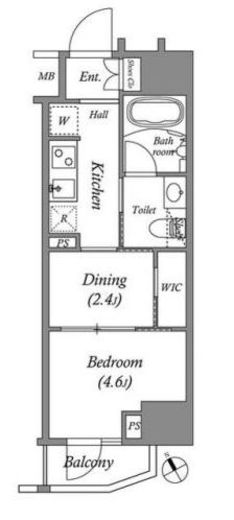 ARKMARK水天宮前Ⅰ (アークマーク水天宮前1)　305号室　間取り