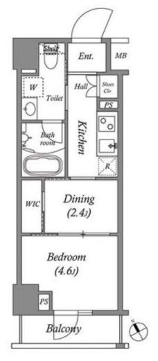 ARKMARK水天宮前Ⅰ (アークマーク水天宮前1)　603号室　間取り