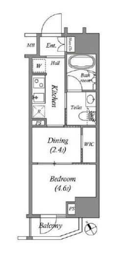 ARKMARK水天宮前Ⅰ (アークマーク水天宮前1)　1204号室　間取り