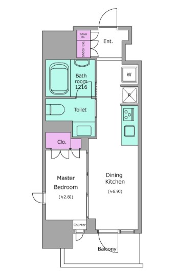クロスレジデンス神田神保町　703号室　間取り