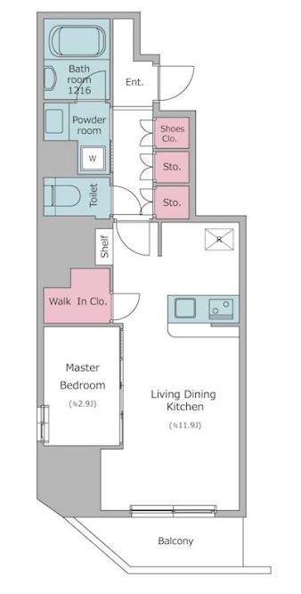 クロスレジデンス神田神保町　1201号室　間取り
