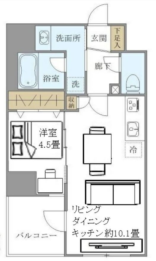 パインステージ白金高輪　302号室　間取り