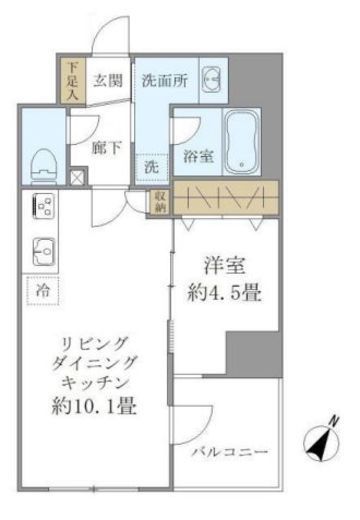 パインステージ白金高輪　803号室　間取り