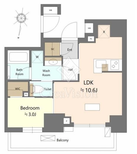 リビオ森下リバーテラス　301号室　間取り
