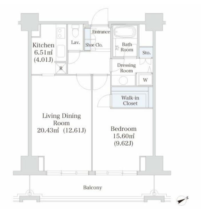 オークコート　1103号室　間取り