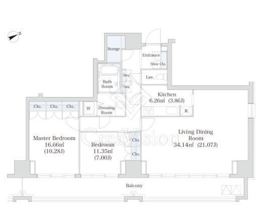 オークコート　501号室　間取り