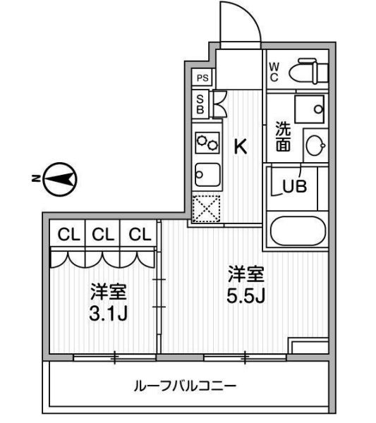 リテラス清澄白河　503号室　間取り