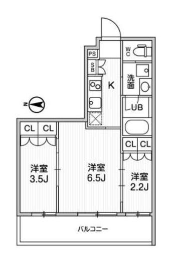 リテラス清澄白河　403号室　間取り