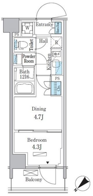 パークアクシス品川南大井パークフロント　518号室　間取り