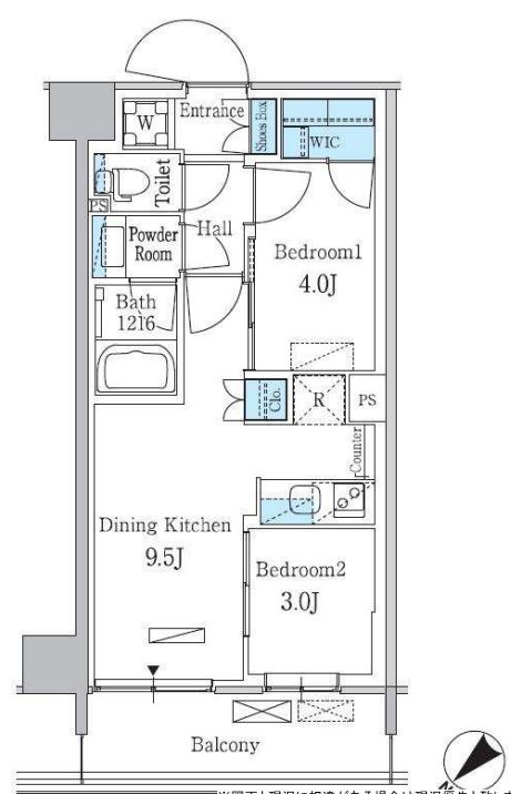 パークアクシス品川南大井パークフロント　512号室　間取り