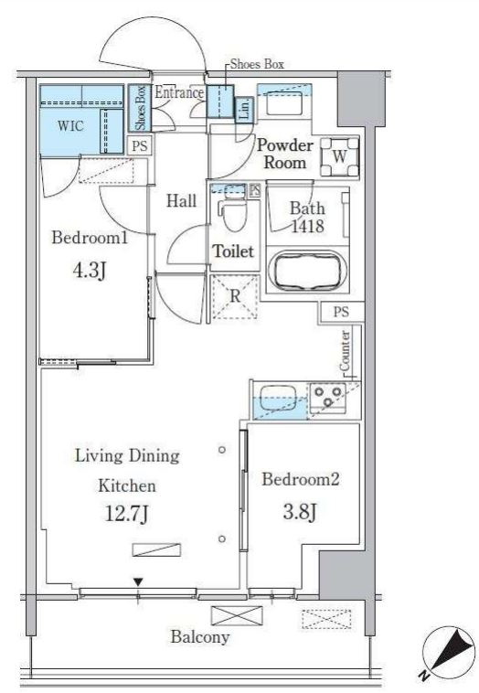 パークアクシス品川南大井パークフロント　503号室　間取り