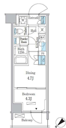 パークアクシス品川南大井パークフロント　103号室　間取り