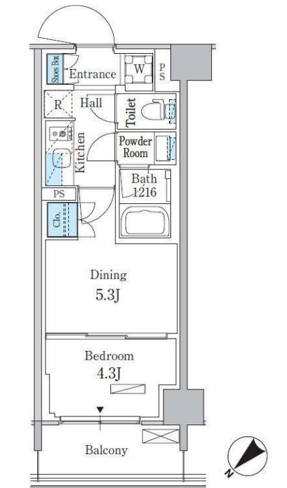 パークアクシス品川南大井パークフロント　611号室　間取り