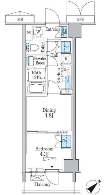 パークアクシス品川南大井パークフロント　327号室　間取り