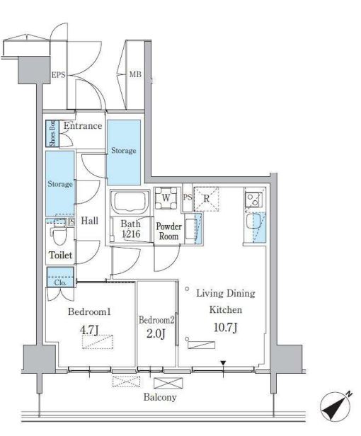 パークアクシス品川南大井パークフロント　346号室　間取り