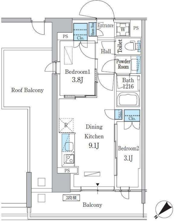 パークアクシス品川南大井パークフロント　624号室　間取り