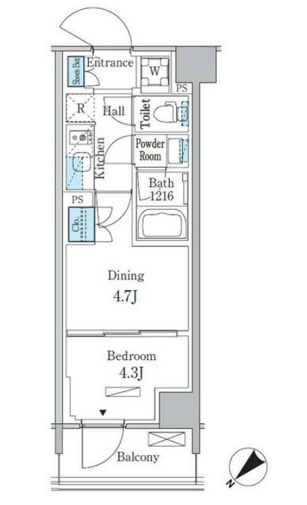 パークアクシス品川南大井パークフロント　413号室　間取り