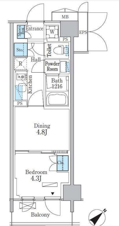 パークアクシス品川南大井パークフロント　804号室　間取り