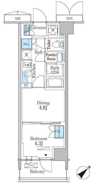 パークアクシス品川南大井パークフロント　331号室　間取り