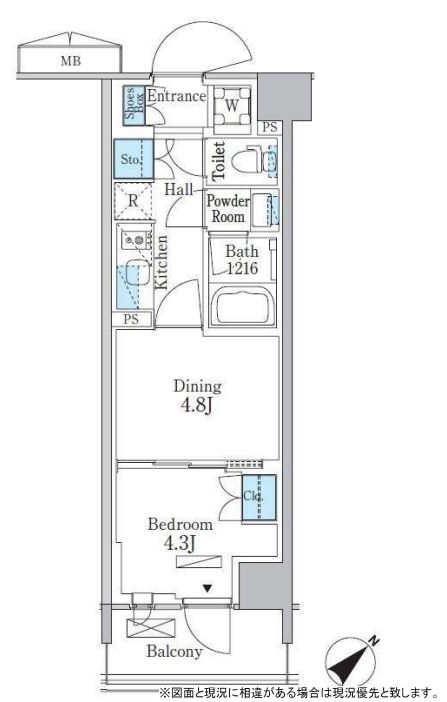 パークアクシス品川南大井パークフロント　533号室　間取り