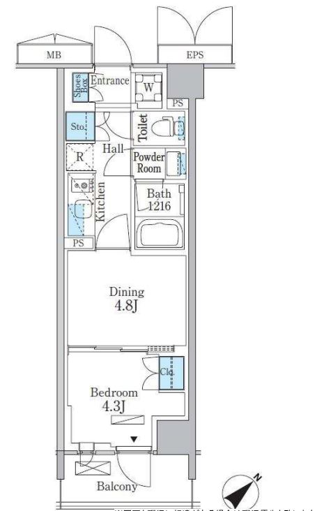 パークアクシス品川南大井パークフロント　339号室　間取り