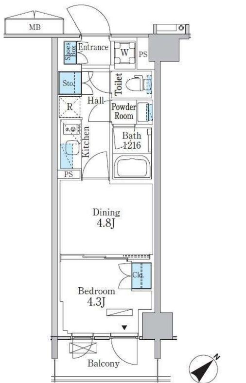 パークアクシス品川南大井パークフロント　529号室　間取り