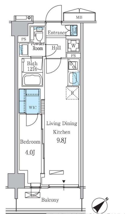 パークアクシス品川南大井パークフロント　530号室　間取り
