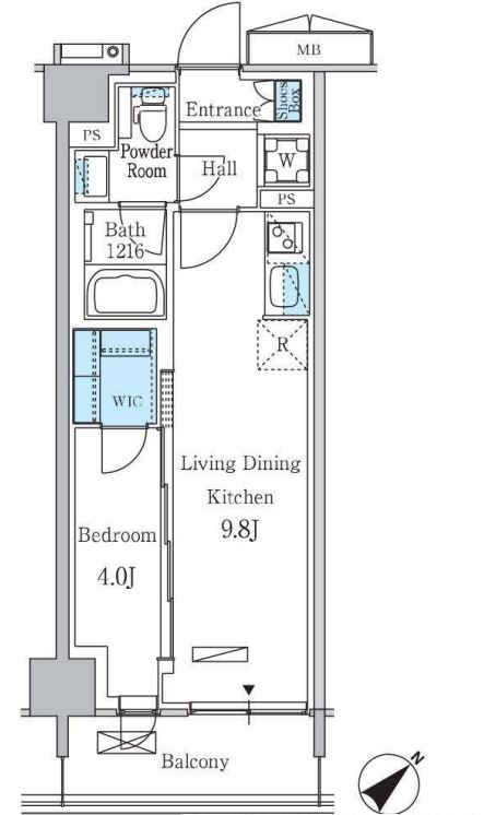 パークアクシス品川南大井パークフロント　805号室　間取り