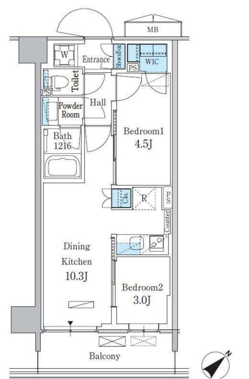 パークアクシス品川南大井パークフロント　641号室　間取り