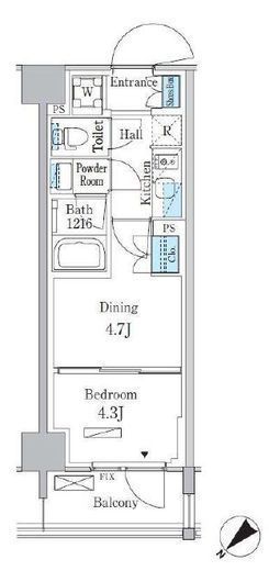 パークアクシス品川南大井パークフロント　103号室　間取り