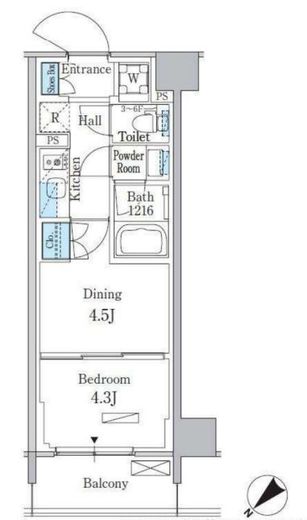 パークアクシス品川南大井パークフロント　202号室　間取り