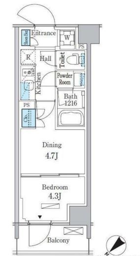 パークアクシス品川南大井パークフロント　319号室　間取り