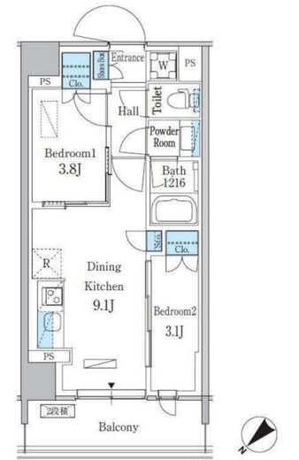 パークアクシス品川南大井パークフロント　324号室　間取り