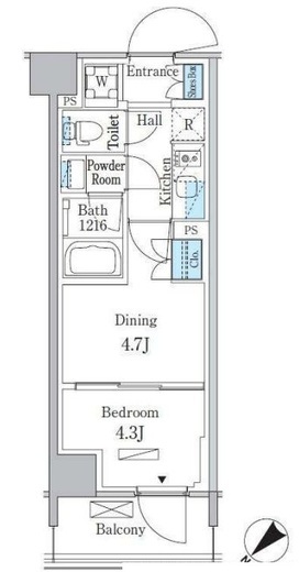 パークアクシス品川南大井パークフロント　408号室　間取り
