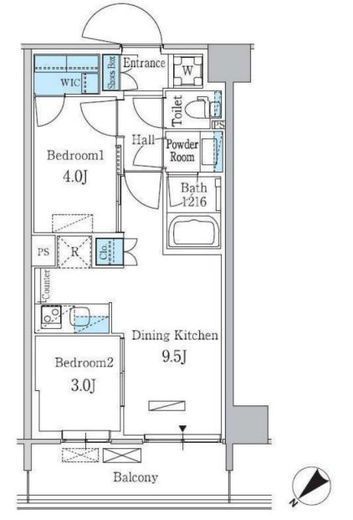 パークアクシス品川南大井パークフロント　409号室　間取り
