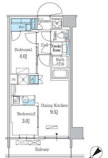 パークアクシス品川南大井パークフロント　415号室　間取り