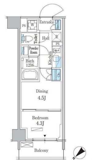 パークアクシス品川南大井パークフロント　506号室　間取り