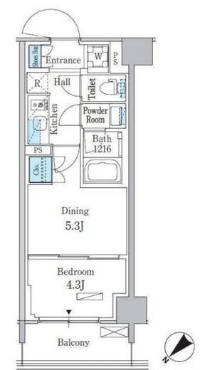 パークアクシス品川南大井パークフロント　511号室　間取り