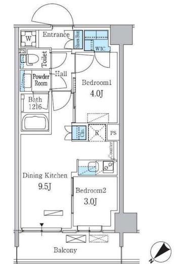 パークアクシス品川南大井パークフロント　512号室　間取り