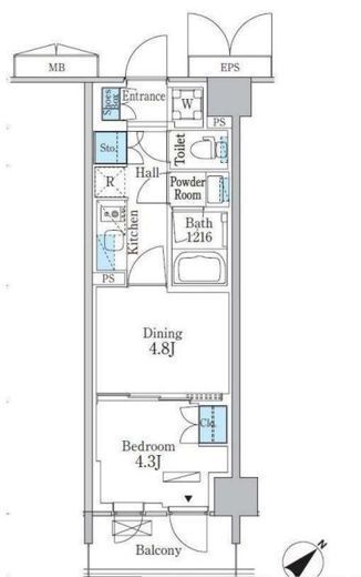 パークアクシス品川南大井パークフロント　529号室　間取り