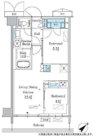 パークアクシス品川南大井パークフロント　532号室　間取り